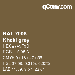 颜色代码: RAL 7008 - Khaki grey | qconv.com
