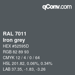 颜色代码: RAL 7011 - Iron grey | qconv.com