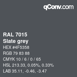 颜色代码: RAL 7015 - Slate grey | qconv.com