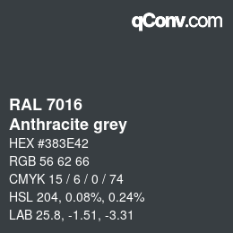 颜色代码: RAL 7016 - Anthracite grey | qconv.com