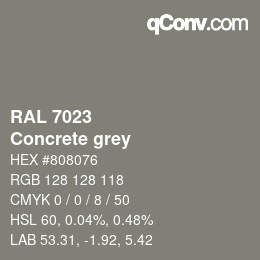 颜色代码: RAL 7023 - Concrete grey | qconv.com
