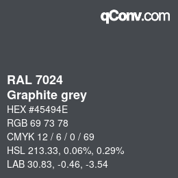 颜色代码: RAL 7024 - Graphite grey | qconv.com