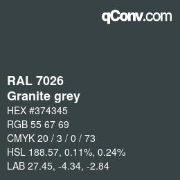 颜色代码: RAL 7026 - Granite grey | qconv.com