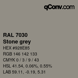 颜色代码: RAL 7030 - Stone grey | qconv.com