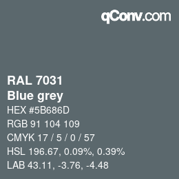 颜色代码: RAL 7031 - Blue grey | qconv.com