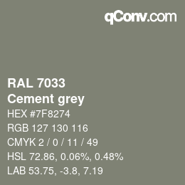 颜色代码: RAL 7033 - Cement grey | qconv.com