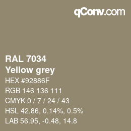 カラーコード: RAL 7034 - Yellow grey | qconv.com