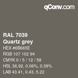 颜色代码: RAL 7039 - Quartz grey | qconv.com