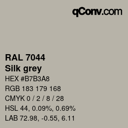 颜色代码: RAL 7044 - Silk grey | qconv.com