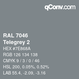 颜色代码: RAL 7046 - Telegrey 2 | qconv.com