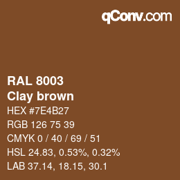 カラーコード: RAL 8003 - Clay brown | qconv.com