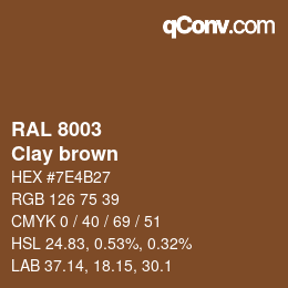 颜色代码: RAL 8003 - Clay brown | qconv.com