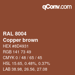 颜色代码: RAL 8004 - Copper brown | qconv.com