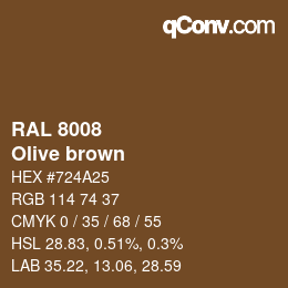 颜色代码: RAL 8008 - Olive brown | qconv.com