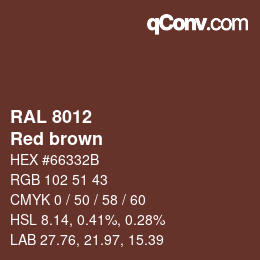 颜色代码: RAL 8012 - Red brown | qconv.com
