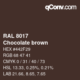 颜色代码: RAL 8017 - Chocolate brown | qconv.com