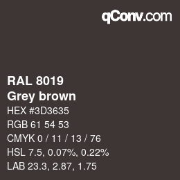颜色代码: RAL 8019 - Grey brown | qconv.com