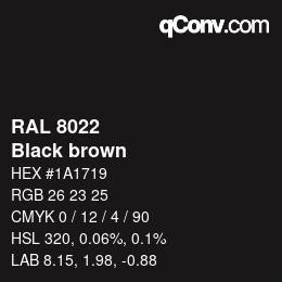 颜色代码: RAL 8022 - Black brown | qconv.com
