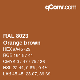 颜色代码: RAL 8023 - Orange brown | qconv.com