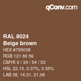 颜色代码: RAL 8024 - Beige brown | qconv.com