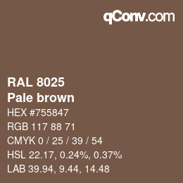 颜色代码: RAL 8025 - Pale brown | qconv.com