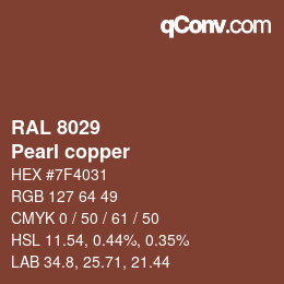 颜色代码: RAL 8029 - Pearl copper | qconv.com