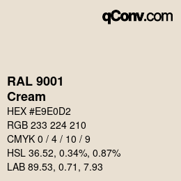 颜色代码: RAL 9001 - Cream | qconv.com