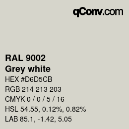 颜色代码: RAL 9002 - Grey white | qconv.com