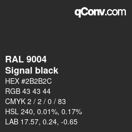 颜色代码: RAL 9004 - Signal black | qconv.com