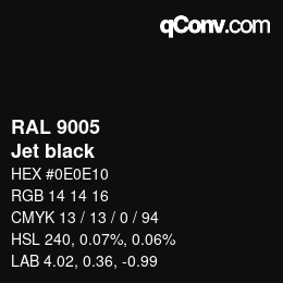 颜色代码: RAL 9005 - Jet black | qconv.com