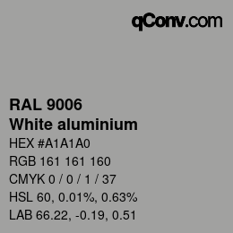 颜色代码: RAL 9006 - White aluminium | qconv.com
