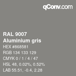 Code couleur: RAL 9007 - Aluminium gris | qconv.com