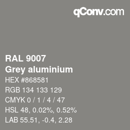 颜色代码: RAL 9007 - Grey aluminium | qconv.com