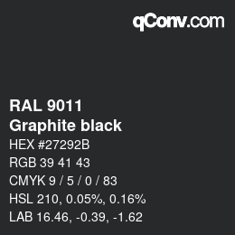 颜色代码: RAL 9011 - Graphite black | qconv.com