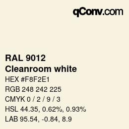 カラーコード: RAL 9012 - Cleanroom white | qconv.com