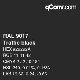 颜色代码: RAL 9017 - Traffic black | qconv.com