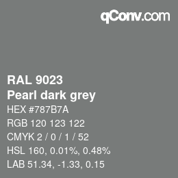 颜色代码: RAL 9023 - Pearl dark grey | qconv.com