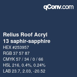 カラーコード: Relius Roof Acryl - 13 saphir-sapphire | qconv.com