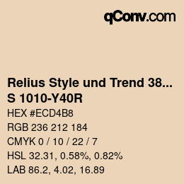 カラーコード: Relius Style und Trend 380 - S 1010-Y40R | qconv.com