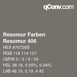 カラーコード: Resomur Farben - Resomur 406 | qconv.com