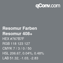 カラーコード: Resomur Farben - Resomur 408+ | qconv.com