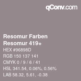 カラーコード: Resomur Farben - Resomur 419+ | qconv.com