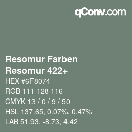 カラーコード: Resomur Farben - Resomur 422+ | qconv.com