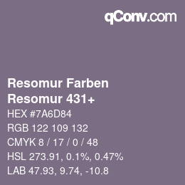 Farbcode: Resomur Farben - Resomur 431+ | qconv.com