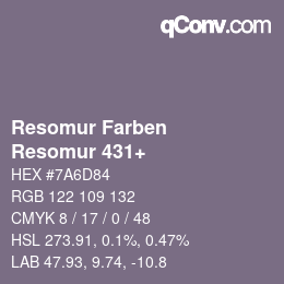 Code couleur: Resomur Farben - Resomur 431+ | qconv.com