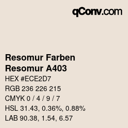 カラーコード: Resomur Farben - Resomur A403 | qconv.com