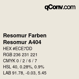 カラーコード: Resomur Farben - Resomur A404 | qconv.com