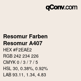 カラーコード: Resomur Farben - Resomur A407 | qconv.com