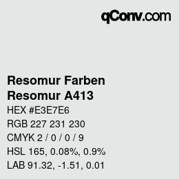 カラーコード: Resomur Farben - Resomur A413 | qconv.com