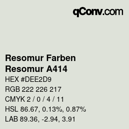 カラーコード: Resomur Farben - Resomur A414 | qconv.com